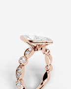 2 Carat Lab Grown Marquise Cut Bezel Set Diamond Ring