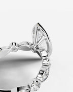2 Carat Lab Grown Marquise Cut Bezel Set Diamond Ring