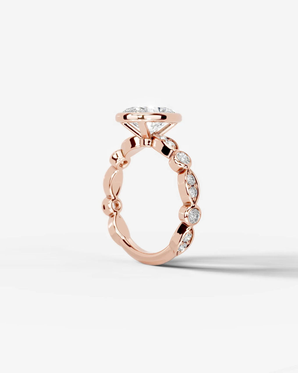 2 Carat Lab Grown Oval Cut Bezel Set Diamond Statement Ring