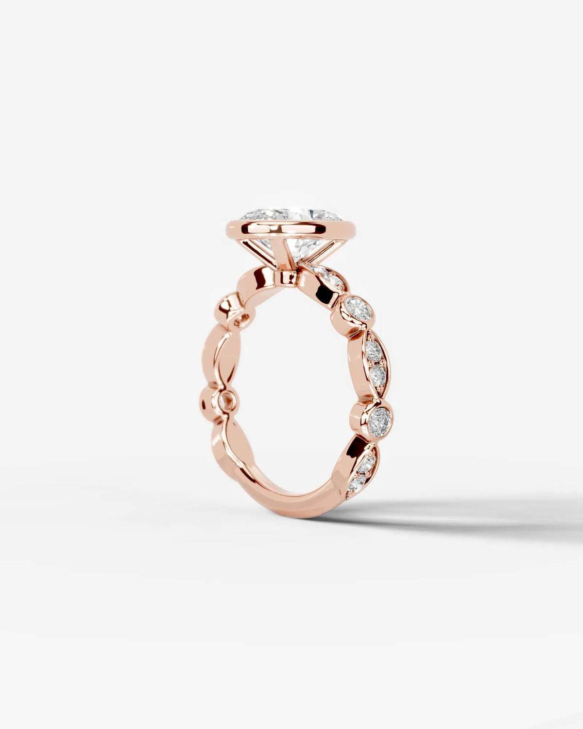 2 Carat Lab Grown Oval Cut Bezel Set Diamond Statement Ring