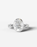 2 Carat Lab Grown Oval Cut Bezel Set Diamond Statement Ring