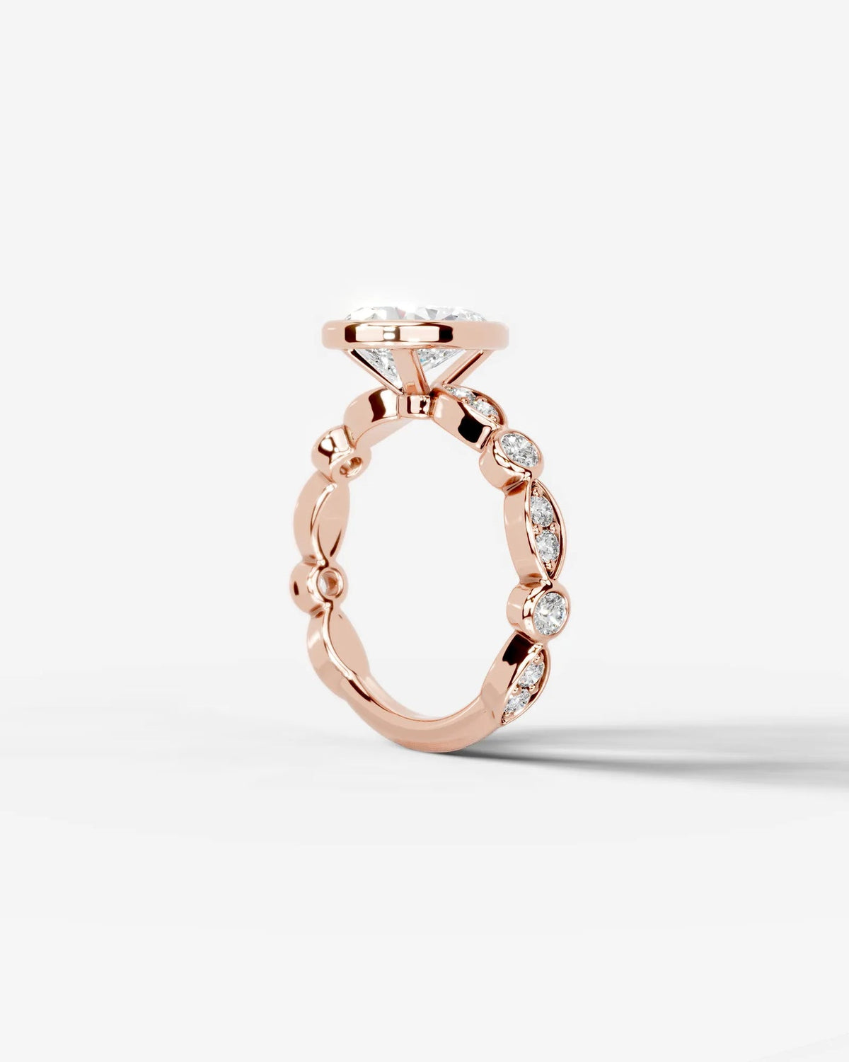 2 Carat Lab Grown Pear Cut Bezel Set Diamond Ring