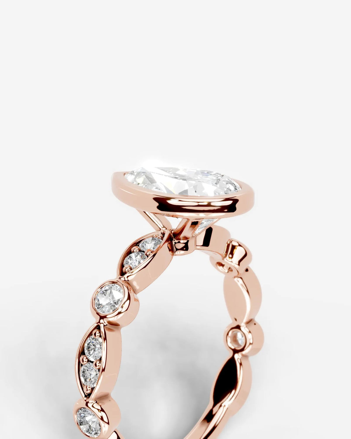 2 Carat Lab Grown Pear Cut Bezel Set Diamond Ring