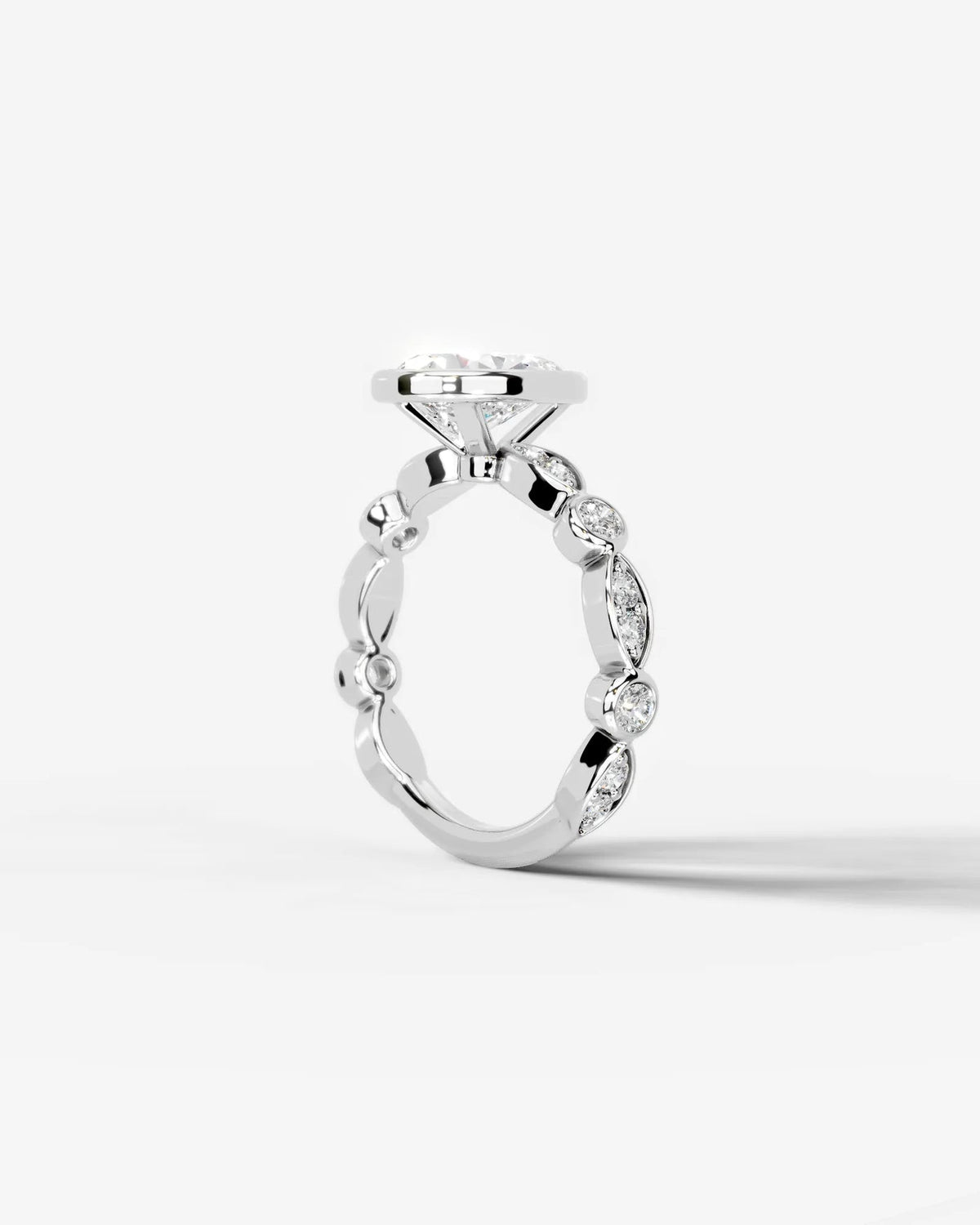 2 Carat Lab Grown Pear Cut Bezel Set Diamond Ring