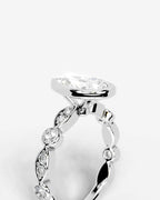 2 Carat Lab Grown Pear Cut Bezel Set Diamond Ring