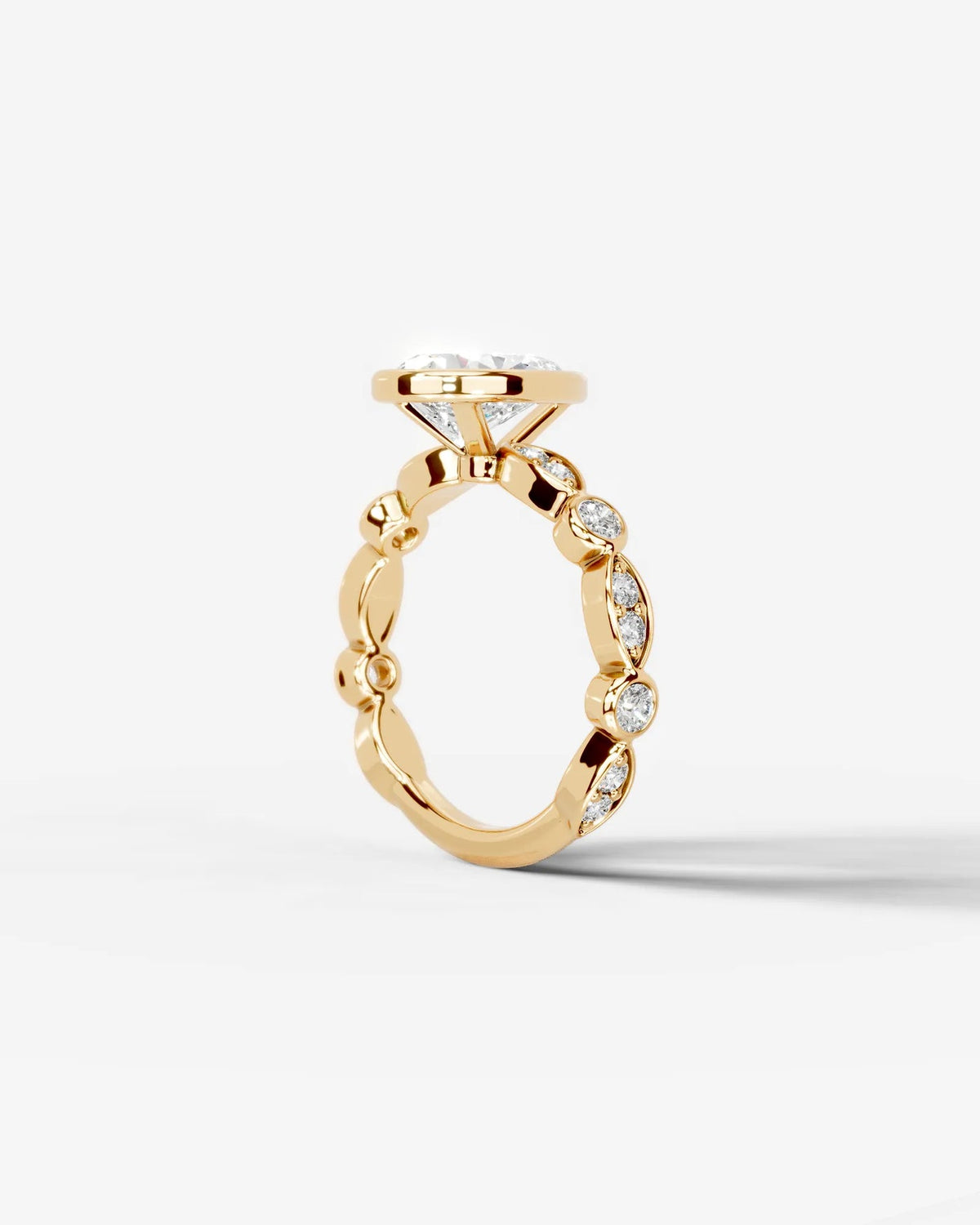 2 Carat Lab Grown Pear Cut Bezel Set Diamond Ring