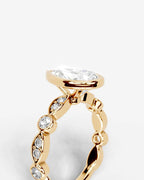 2 Carat Lab Grown Pear Cut Bezel Set Diamond Ring