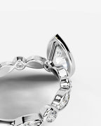 2 Carat Lab Grown Pear Cut Bezel Set Diamond Ring
