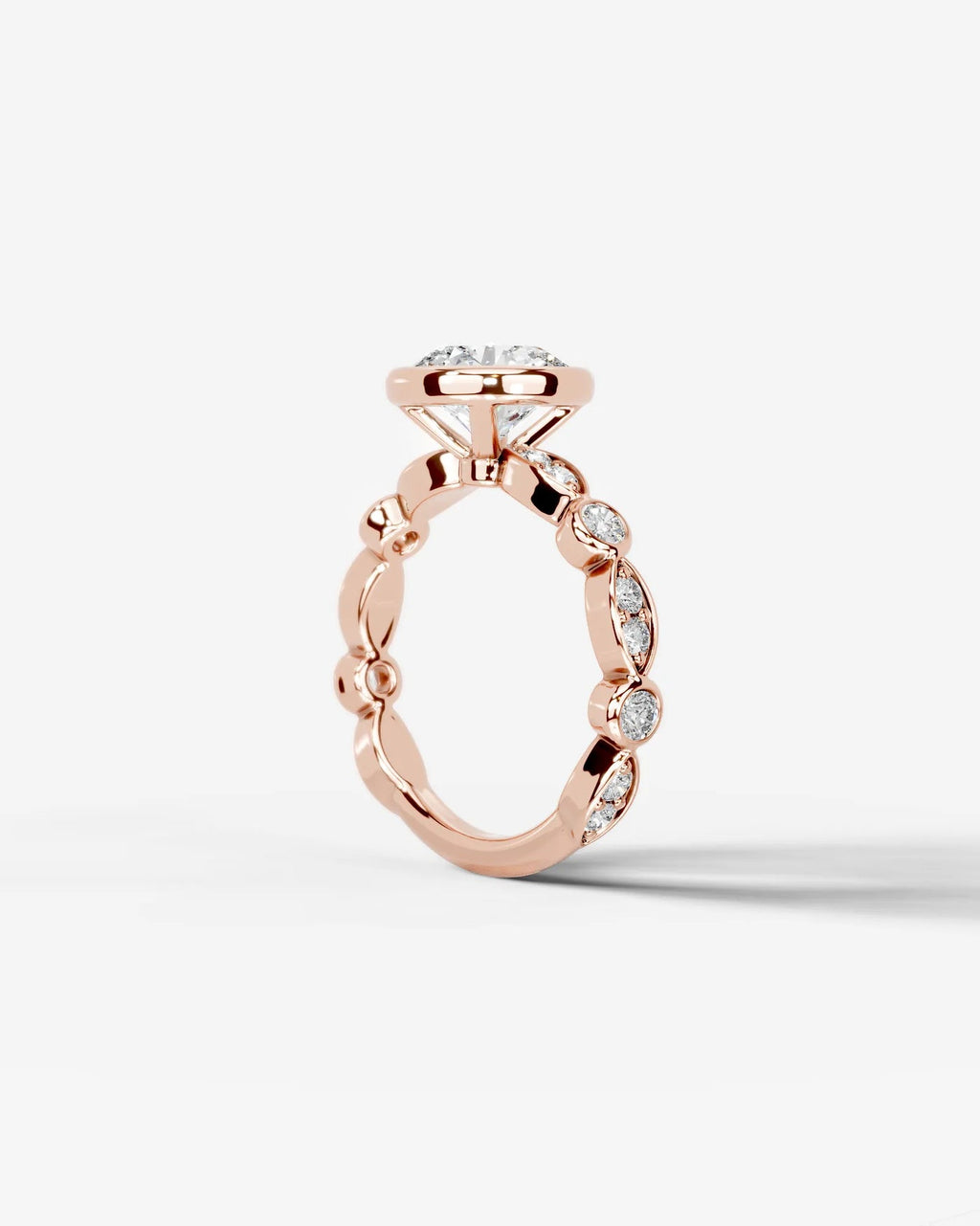 2 Carat Lab Grown Round Cut Bezel Set Diamond Ring