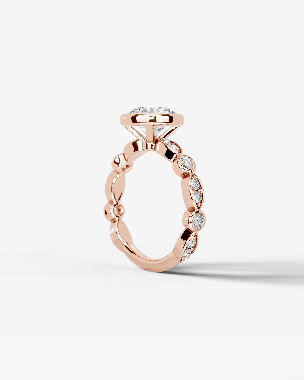 2 Carat Lab Grown Round Cut Bezel Set Diamond Ring