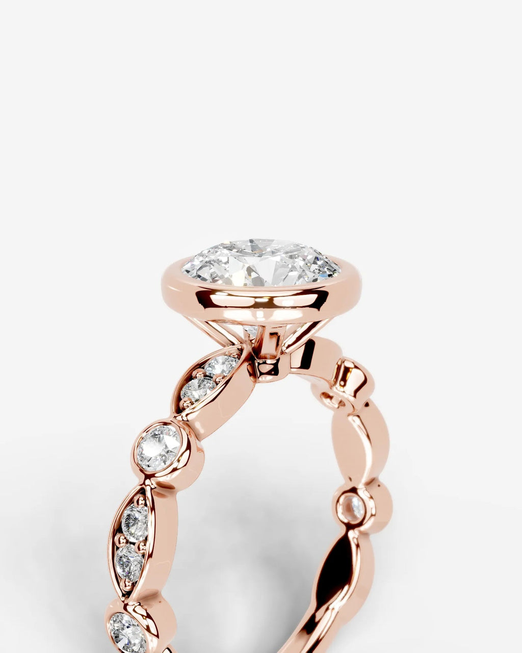 2 Carat Lab Grown Round Cut Bezel Set Diamond Ring