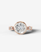 2 Carat Lab Grown Round Cut Bezel Set Diamond Ring