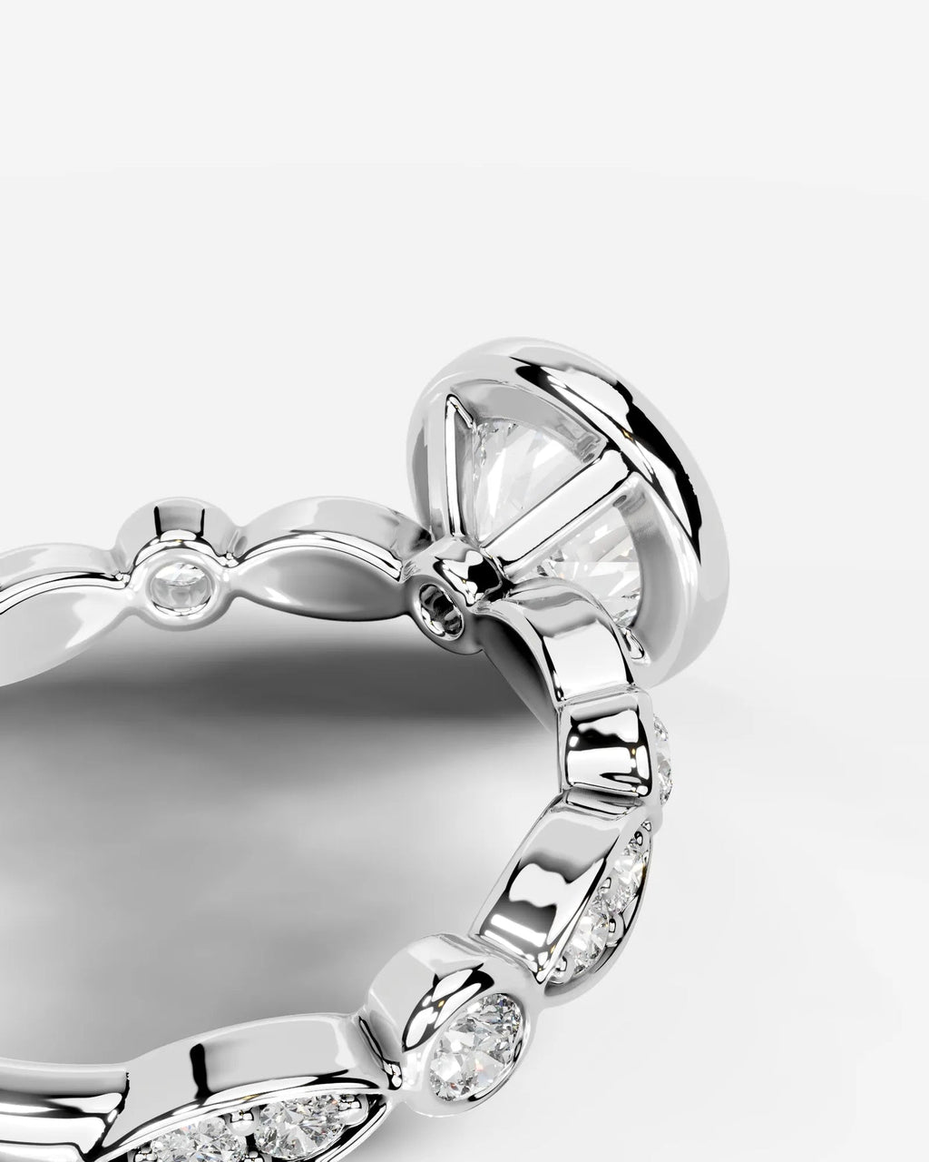 2 Carat Lab Grown Round Cut Bezel Set Diamond Ring