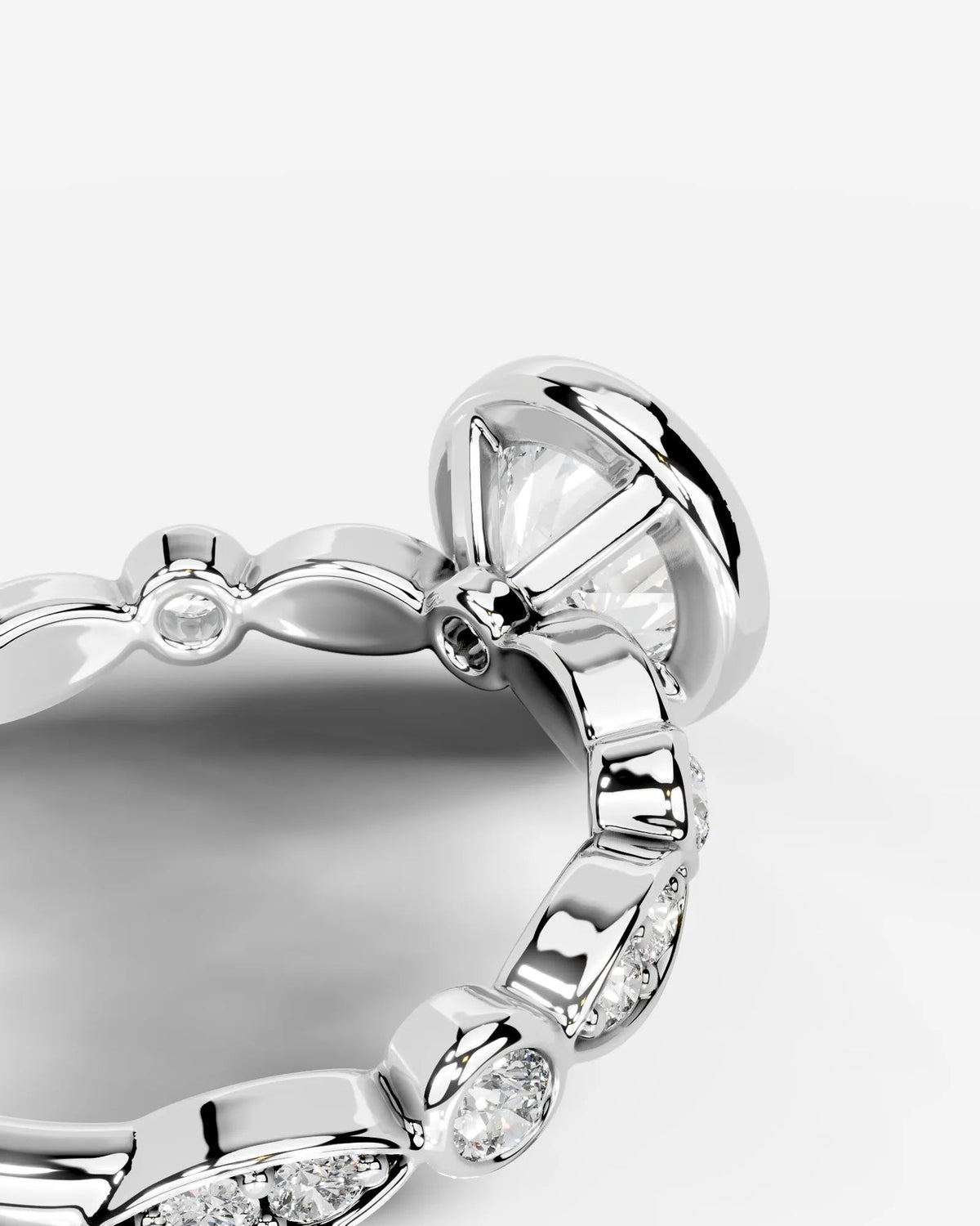 2 Carat Lab Grown Round Cut Bezel Set Diamond Ring