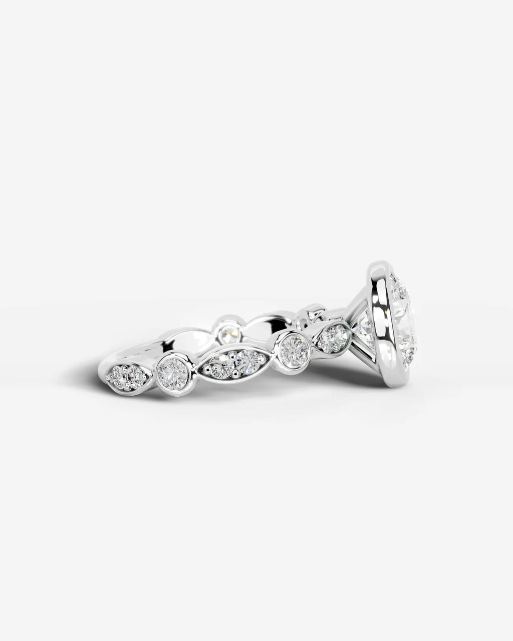 2 Carat Lab Grown Round Cut Bezel Set Diamond Ring