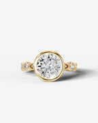 2 Carat Lab Grown Round Cut Bezel Set Diamond Ring