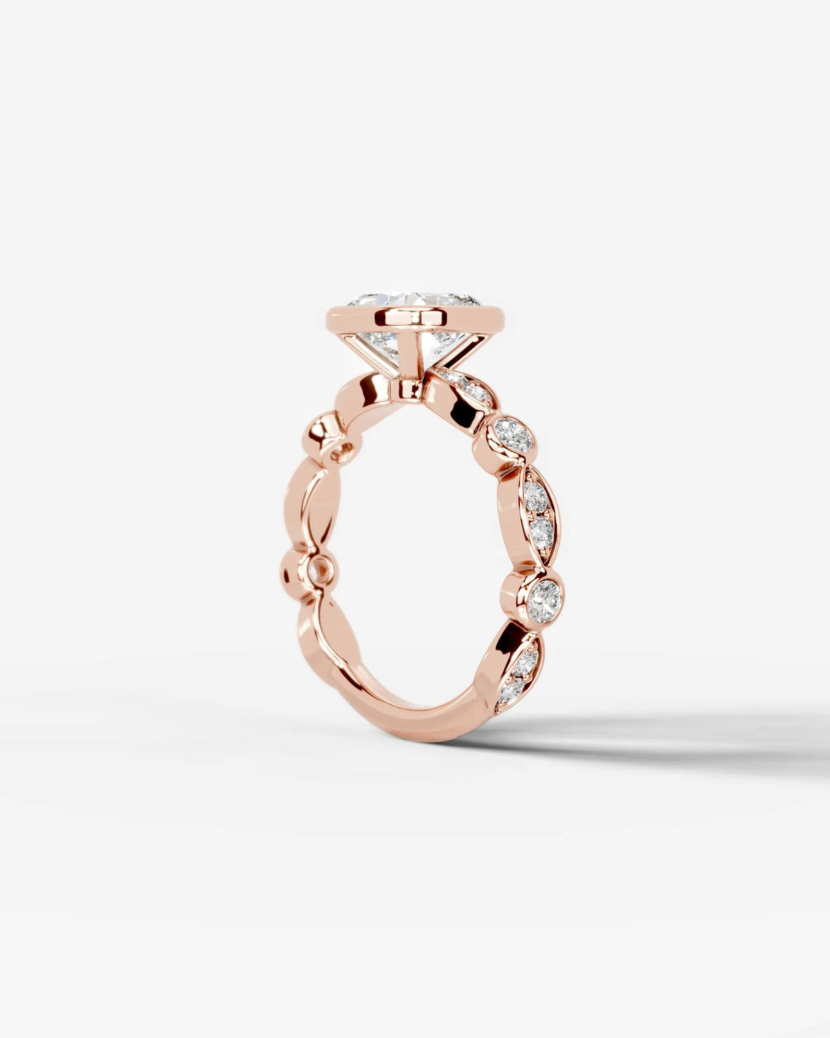 2 Carat Lab Grown Cushion Cut Bezel Set Diamond Ring