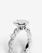 2 Carat Lab Grown Cushion Cut Bezel Set Diamond Ring