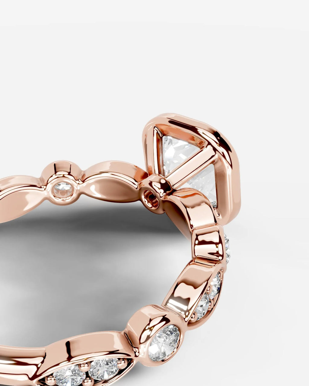 2 Carat Lab Grown Cushion Cut Bezel Set Diamond Ring