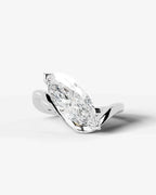2 Carat Lab Grown Marquise Cut Diamond Curved V-Prong Ring