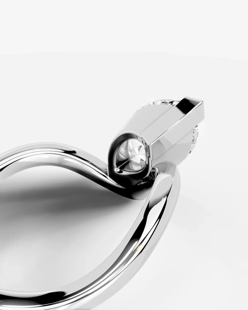 2 Carat Lab Grown Marquise Cut Diamond Curved V-Prong Ring