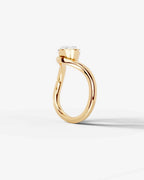 2 Carat Lab Grown Oval Cut Diamond Curved Basket Ring