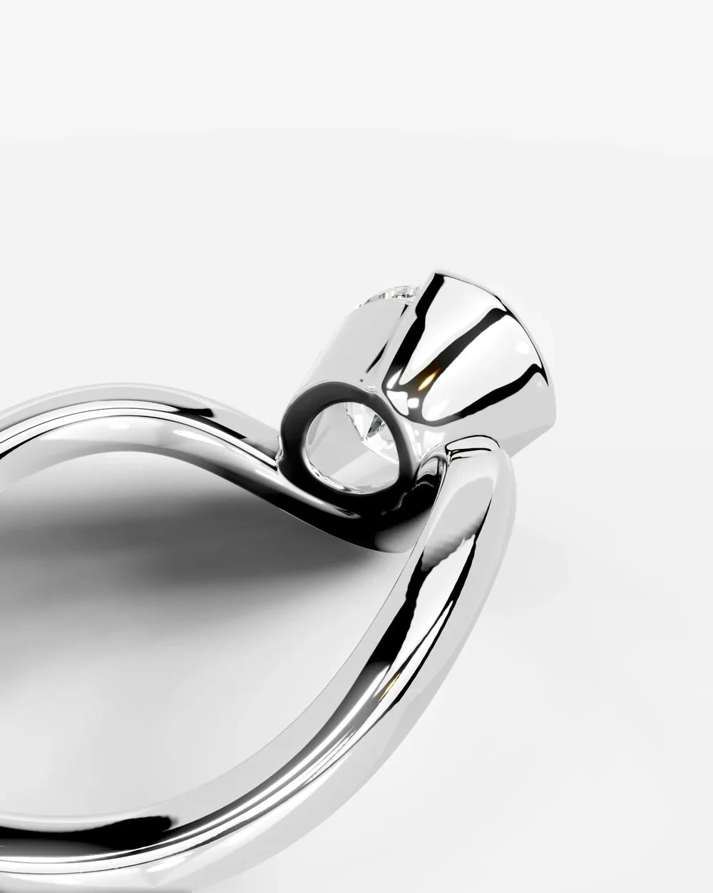 2 Carat Lab Grown Oval Cut Diamond Curved Basket Ring