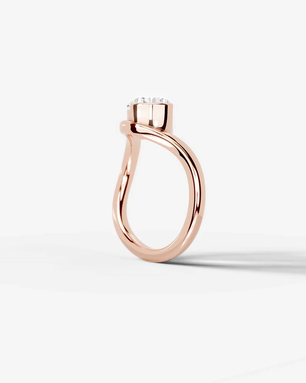 2 Carat Lab Grown Pear Cut Diamond Curved Bypass Ring