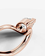 2 Carat Lab Grown Pear Cut Diamond Curved Bypass Ring