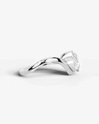 2 Carat Lab Grown Pear Cut Diamond Curved Bypass Ring