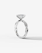 2 Carat Lab Grown Emerald Cut Diamond Twist Engagement Ring