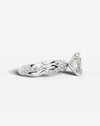 2 Carat Lab Grown Emerald Cut Diamond Twist Engagement Ring