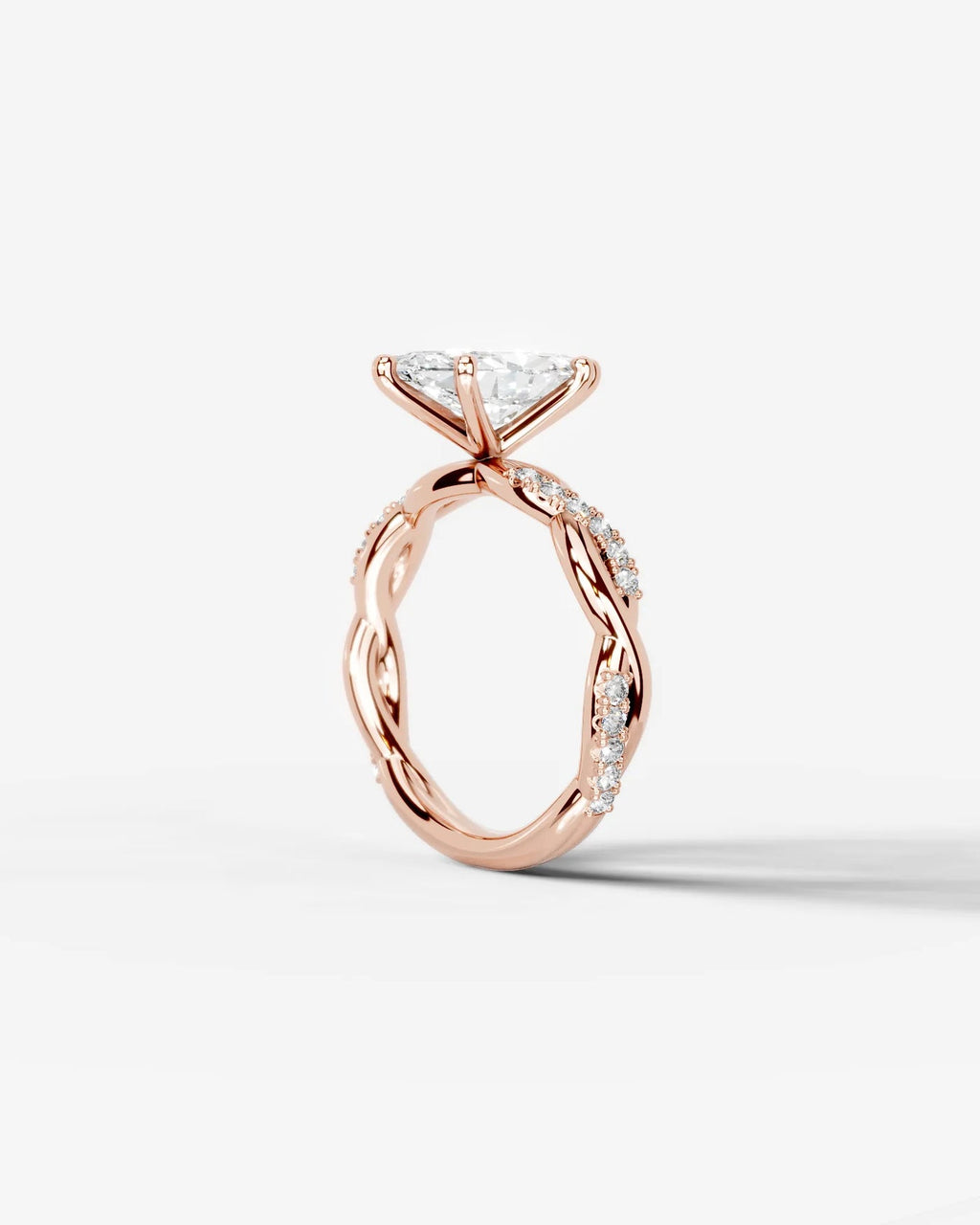 2 Carat Lab Grown Marquise Diamond Twisted Pavé Band Ring