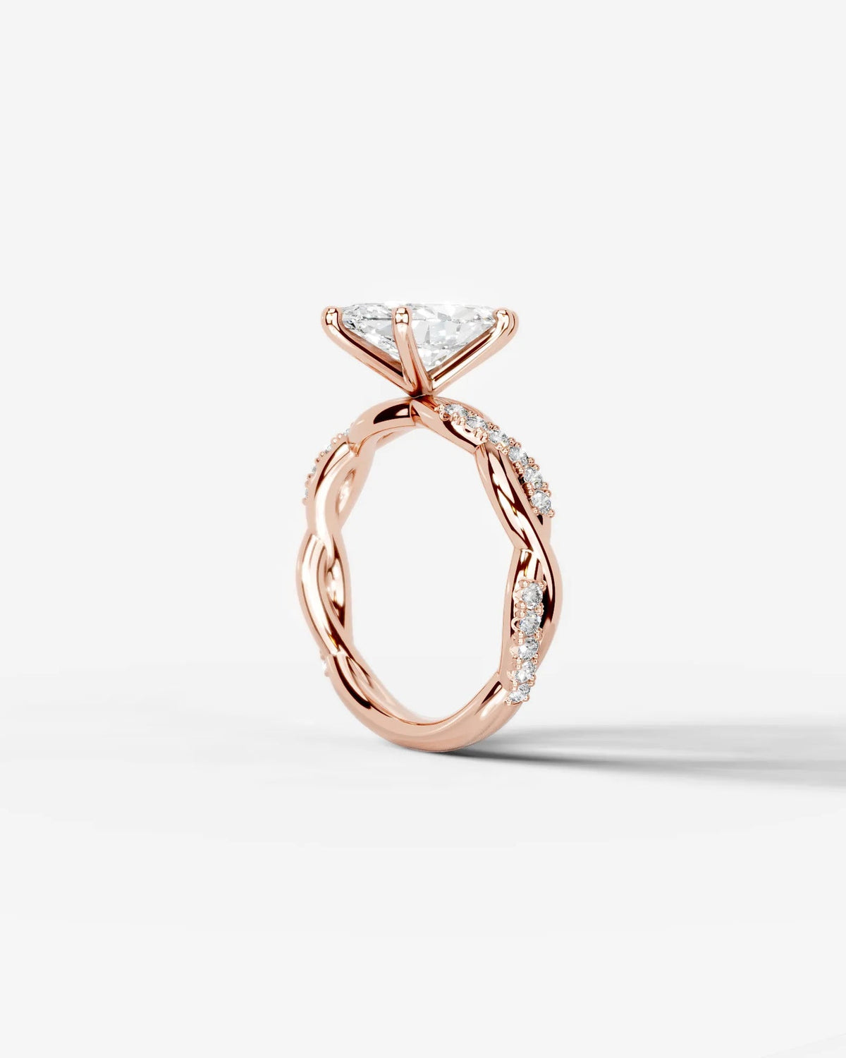 2 Carat Lab Grown Marquise Diamond Twisted Pavé Band Ring
