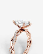 2 Carat Lab Grown Marquise Diamond Twisted Pavé Band Ring