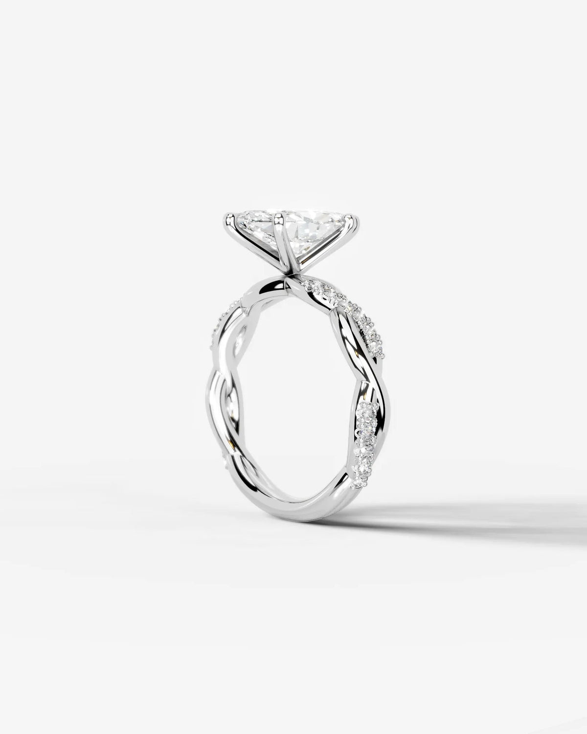 2 Carat Lab Grown Marquise Diamond Twisted Pavé Band Ring