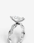 2 Carat Lab Grown Marquise Diamond Twisted Pavé Band Ring