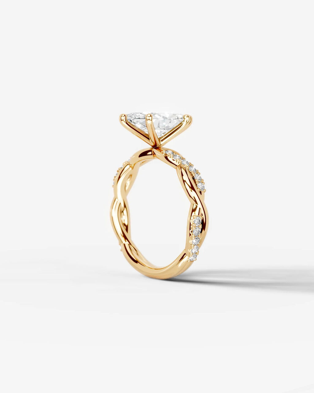 2 Carat Lab Grown Marquise Diamond Twisted Pavé Band Ring