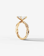 2 Carat Lab Grown Marquise Diamond Twisted Pavé Band Ring