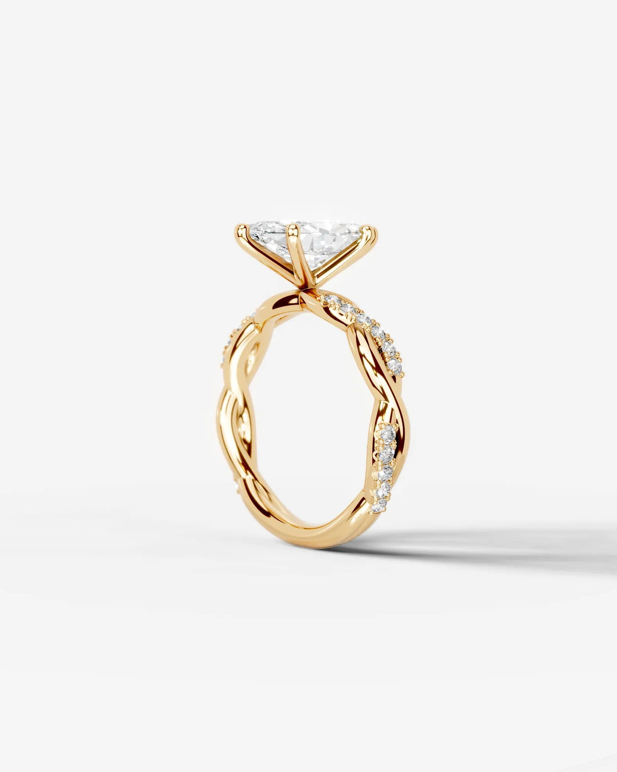 2 Carat Lab Grown Marquise Diamond Twisted Pavé Band Ring