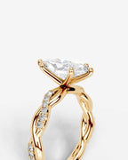 2 Carat Lab Grown Marquise Diamond Twisted Pavé Band Ring