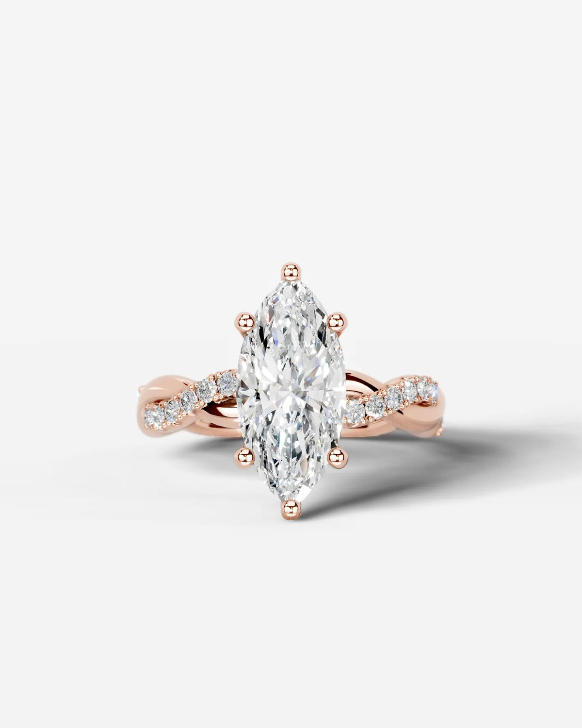 2 Carat Lab Grown Marquise Diamond Twisted Pavé Band Ring