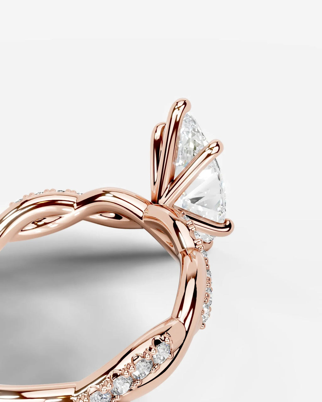 2 Carat Lab Grown Marquise Diamond Twisted Pavé Band Ring