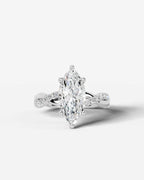 2 Carat Lab Grown Marquise Diamond Twisted Pavé Band Ring