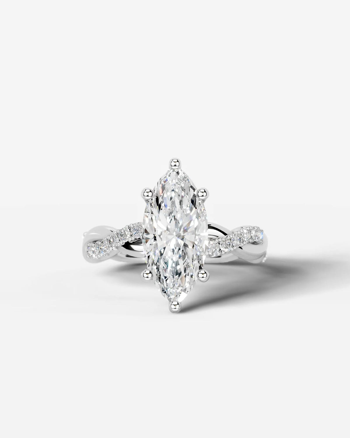 2 Carat Lab Grown Marquise Diamond Twisted Pavé Band Ring