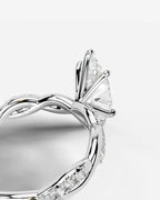 2 Carat Lab Grown Marquise Diamond Twisted Pavé Band Ring