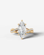 2 Carat Lab Grown Marquise Diamond Twisted Pavé Band Ring