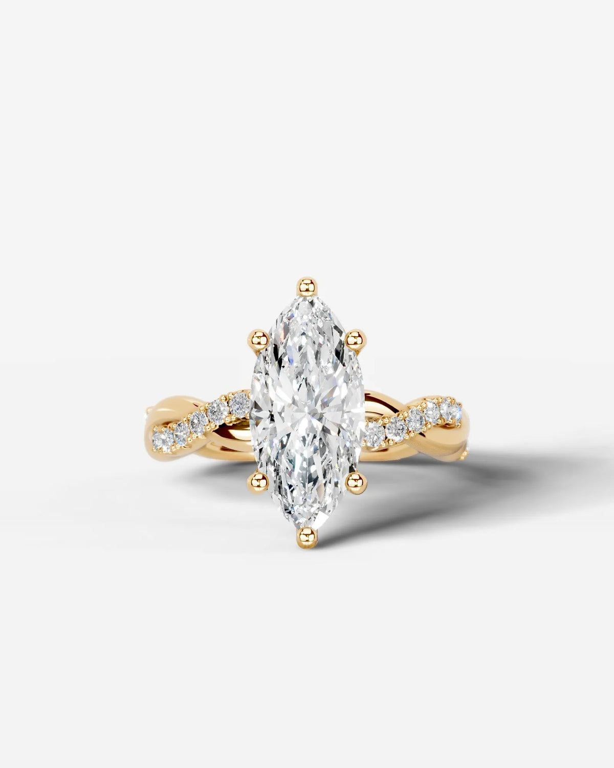 2 Carat Lab Grown Marquise Diamond Twisted Pavé Band Ring
