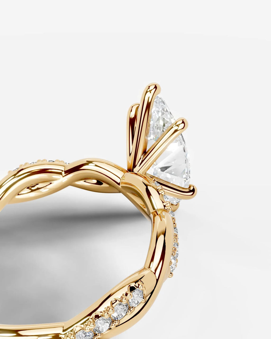2 Carat Lab Grown Marquise Diamond Twisted Pavé Band Ring