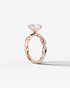 2 Carat Lab Grown Oval Cut Diamond Twist Engagement Ring